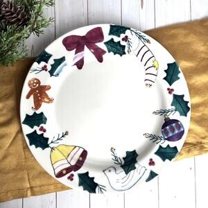 Vintage Christmas Traditions Plate by Hartstone USA 11.25" D Holiday Handpainted